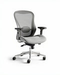 Chaise de bureau ergonomique en maille grise avec accoudoirs et roulettes 45 x 60 x 95cm