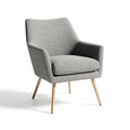 Fauteuil en tissu gris avec pieds en bois naturel dimensions 70 x 70 x 80cm