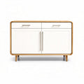 Buffet en bois avec deux portes et tiroirs 90 x 40 x 75cm couleur blanche