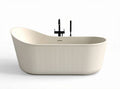 Baignoire en acrylique beige avec robinetterie noire dimensions 160 x 70 x 50cm