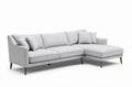 Canapé d'angle en tissu gris clair avec coussins inclus 230 x 90 x 85cm